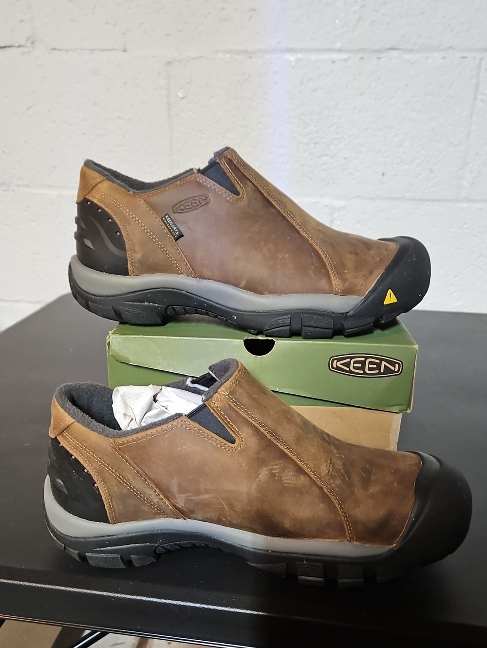 Keen Brown Slip-On Leather Work Loafers
